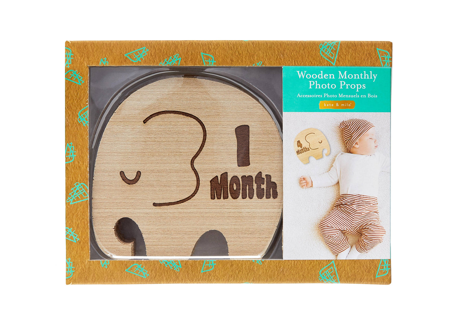 Elephant Wooden Milestone Photo Props
