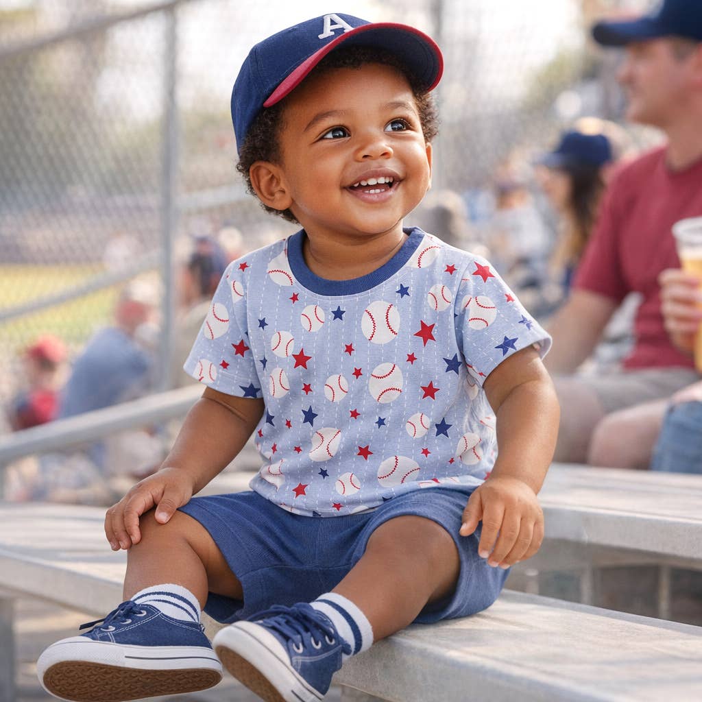 Grand Slam Baseball Bamboo Shorts Set
