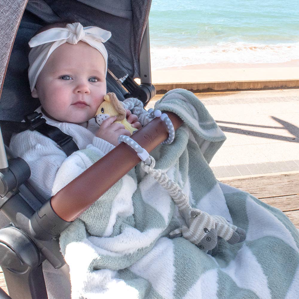 Chenille Baby Blanket - Sage Triangle