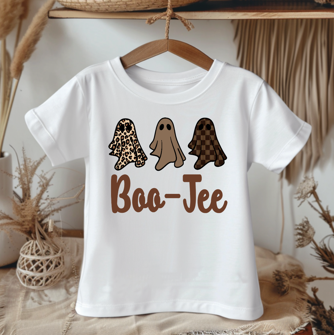Boo-Jee Ghosts Halloween Girls White Tee Shirt