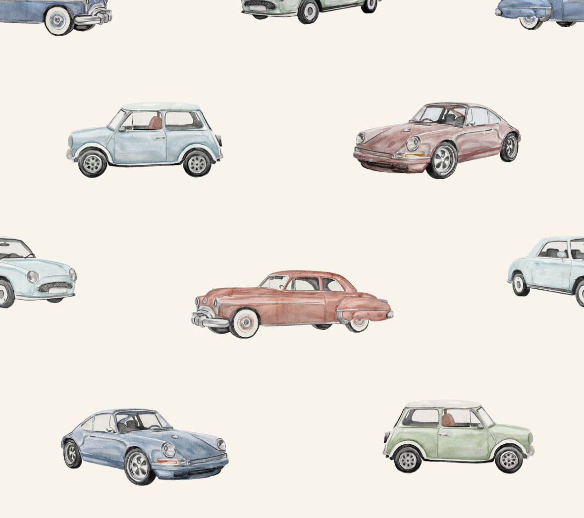 Vintage Cars (Ribbed) | Bamboo Zipper Pajamas