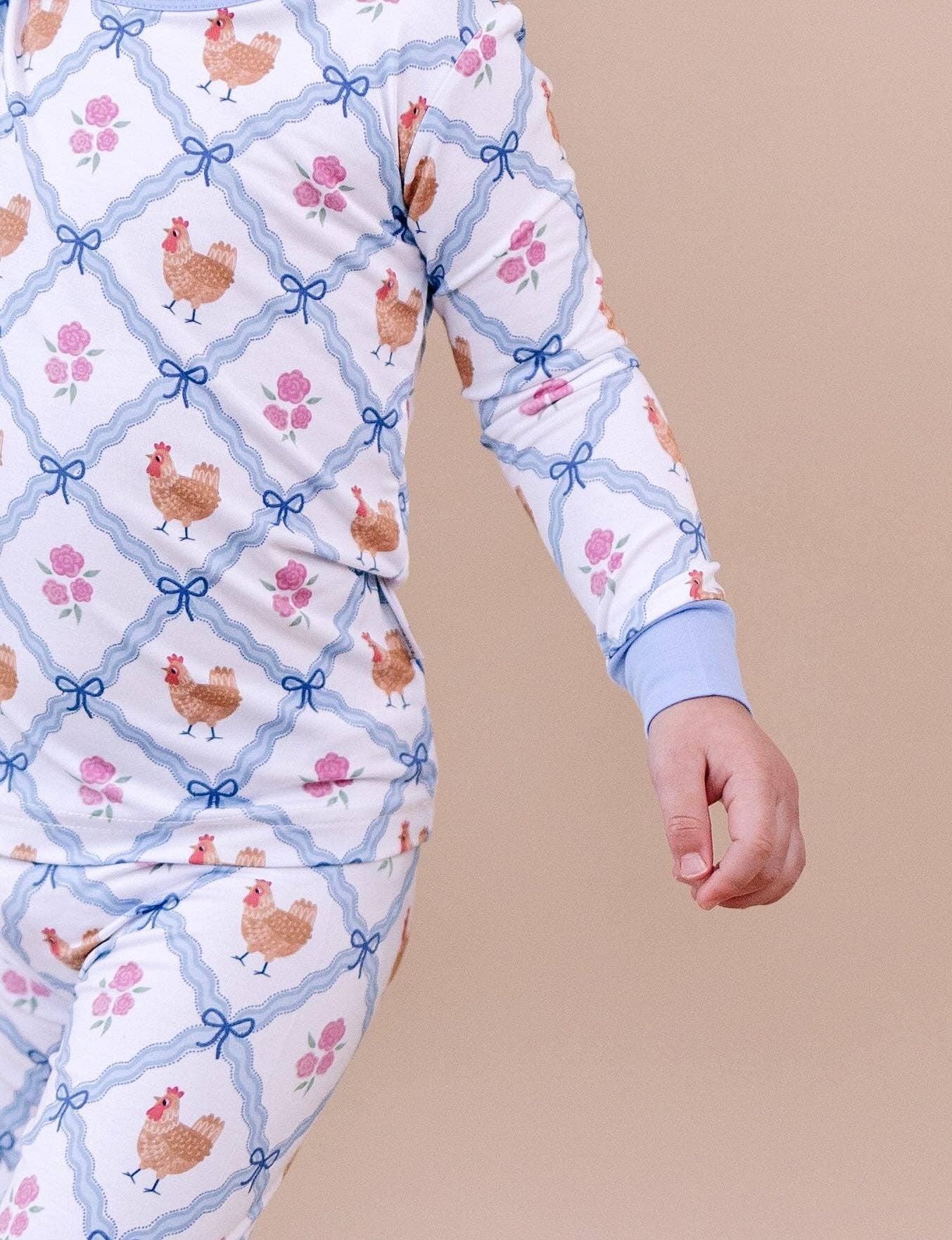 Chickens & Flowers Bamboo Two Piece Set
