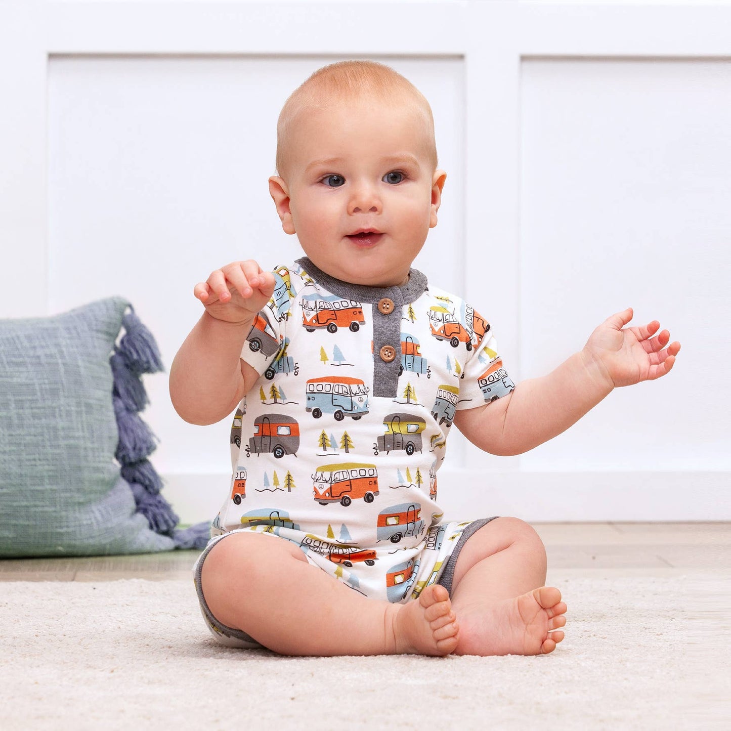 Happy Camper Short Bamboo Romper