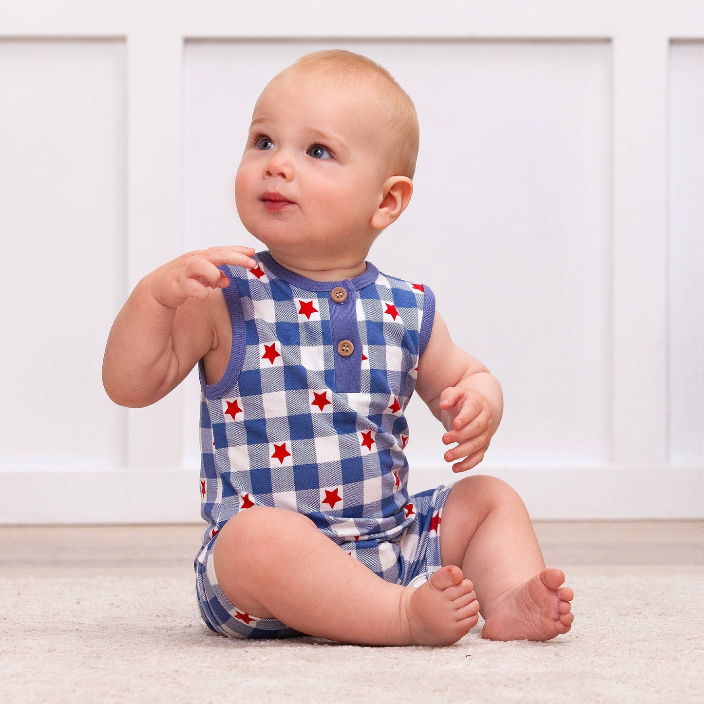 Americana Bamboo Short Baby Romper