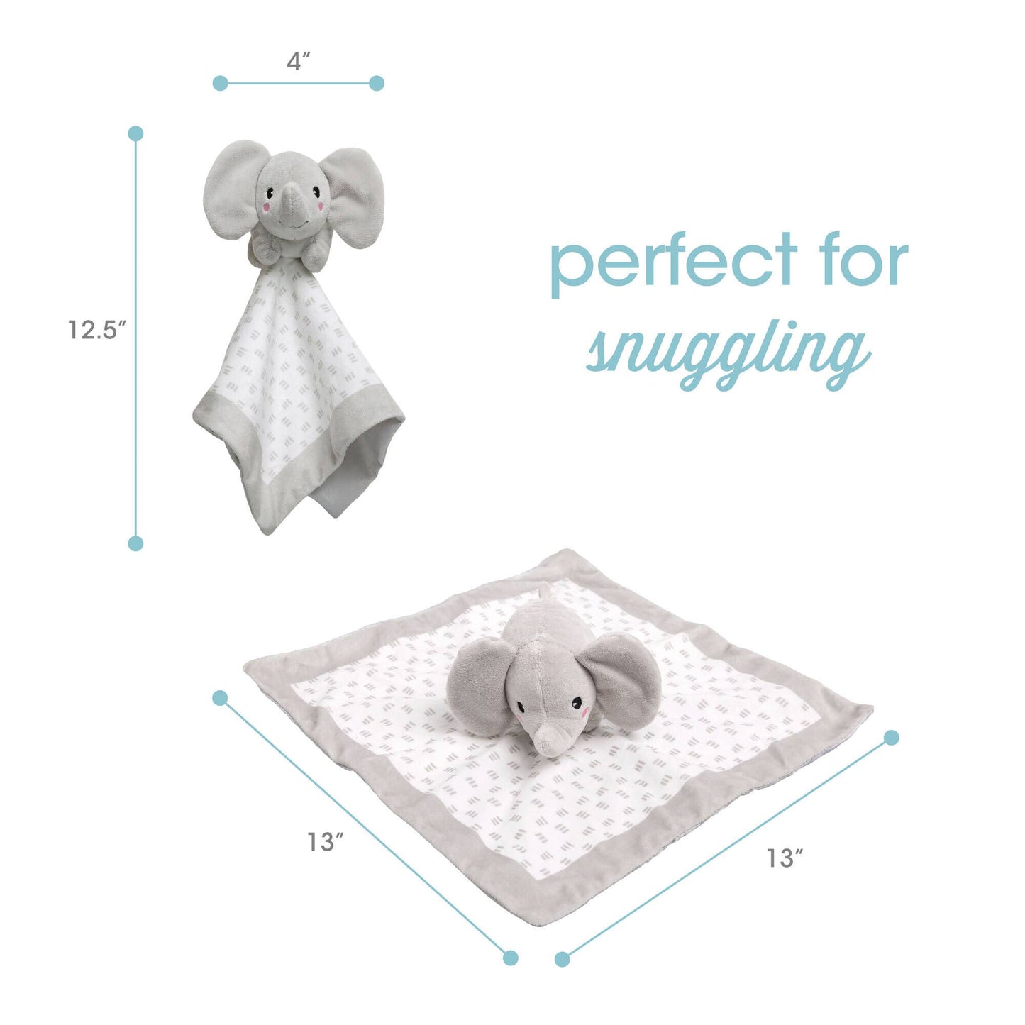 Elephant Baby Lovey Blanket, Gray