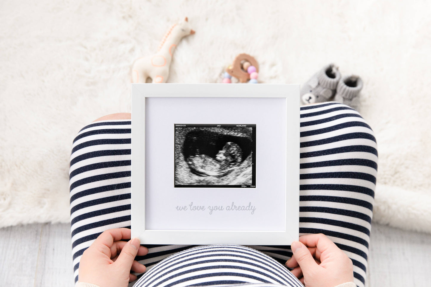 We Love You Already Sonogram Frame, White