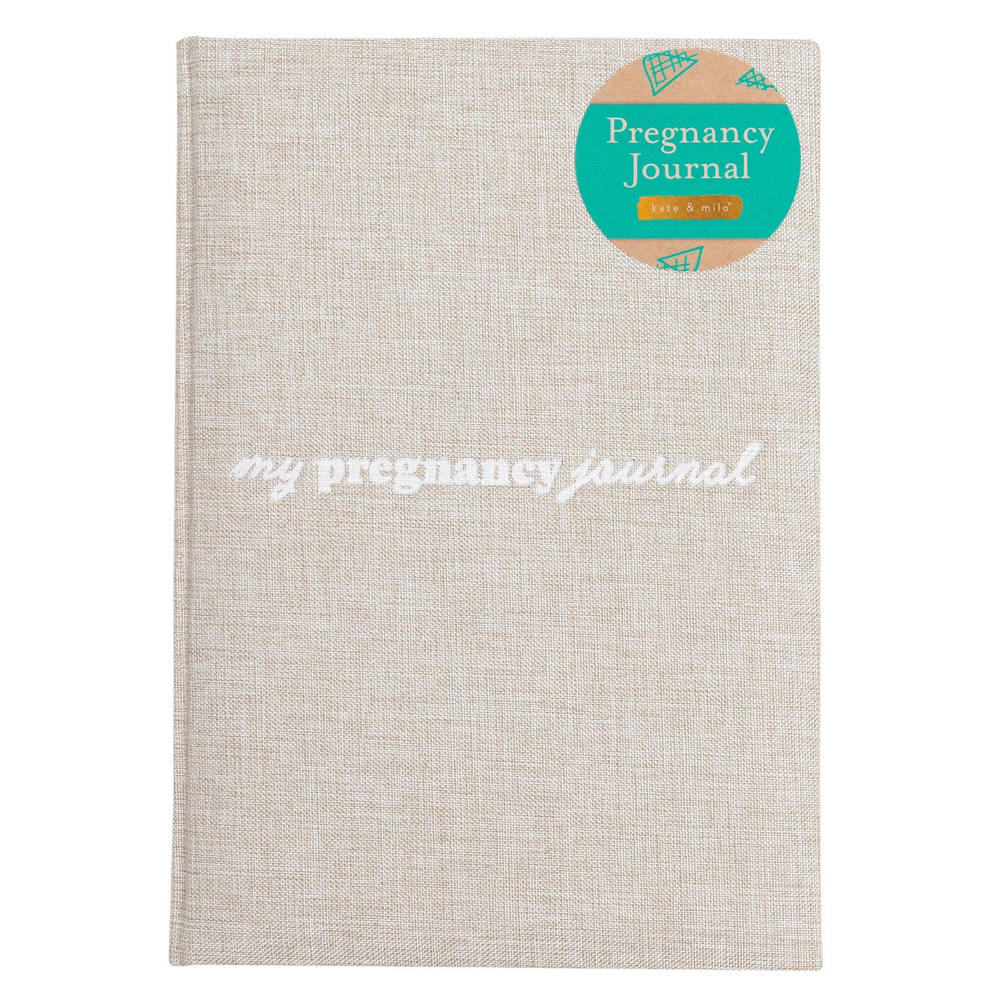 Beige Linen Pregnancy Journal, Memory Book