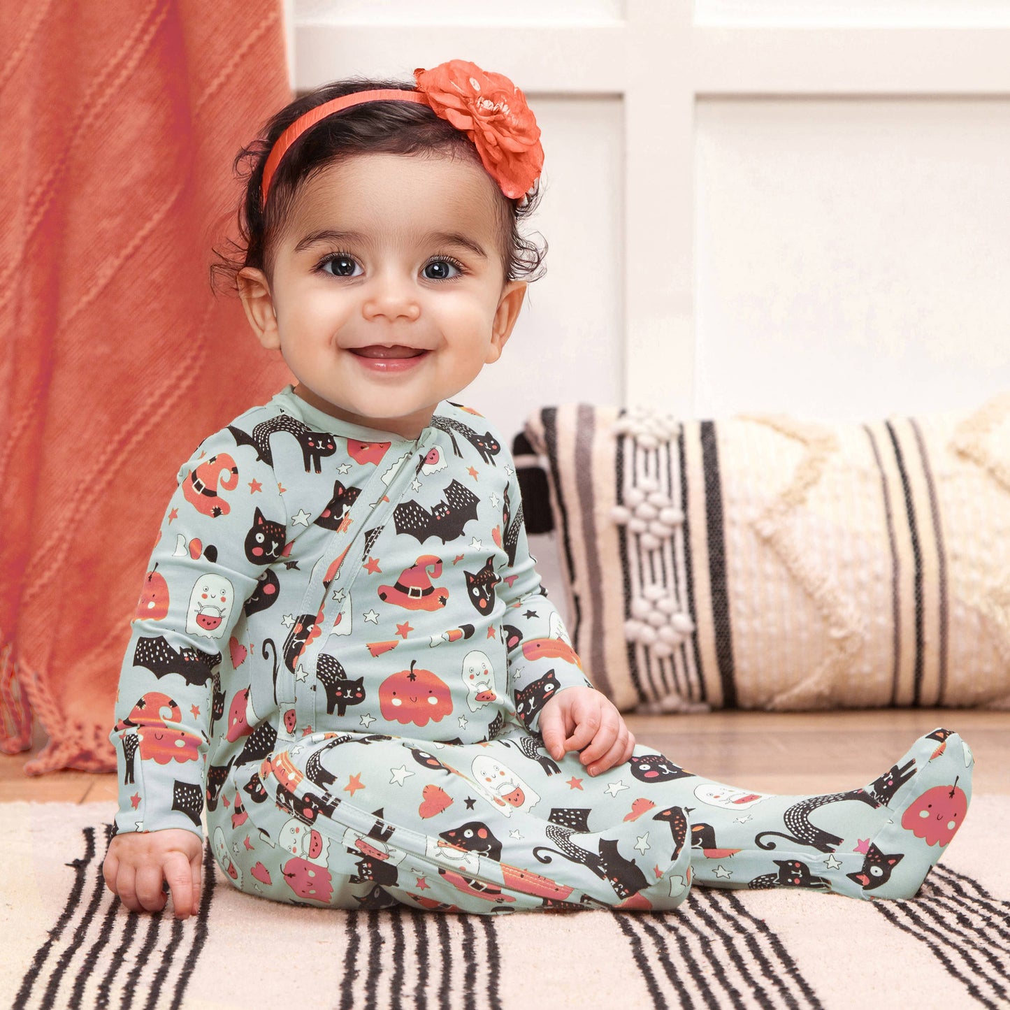 Halloween Baby Romper – Soft Bamboo with 2-Way Zipper