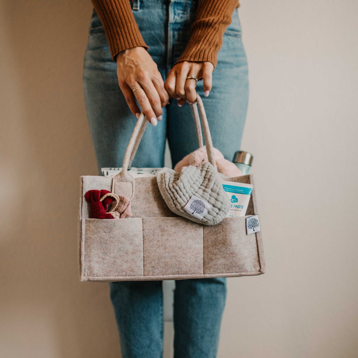Diaper Caddy in Oatmeal: Regular (13 x 9 x 7")