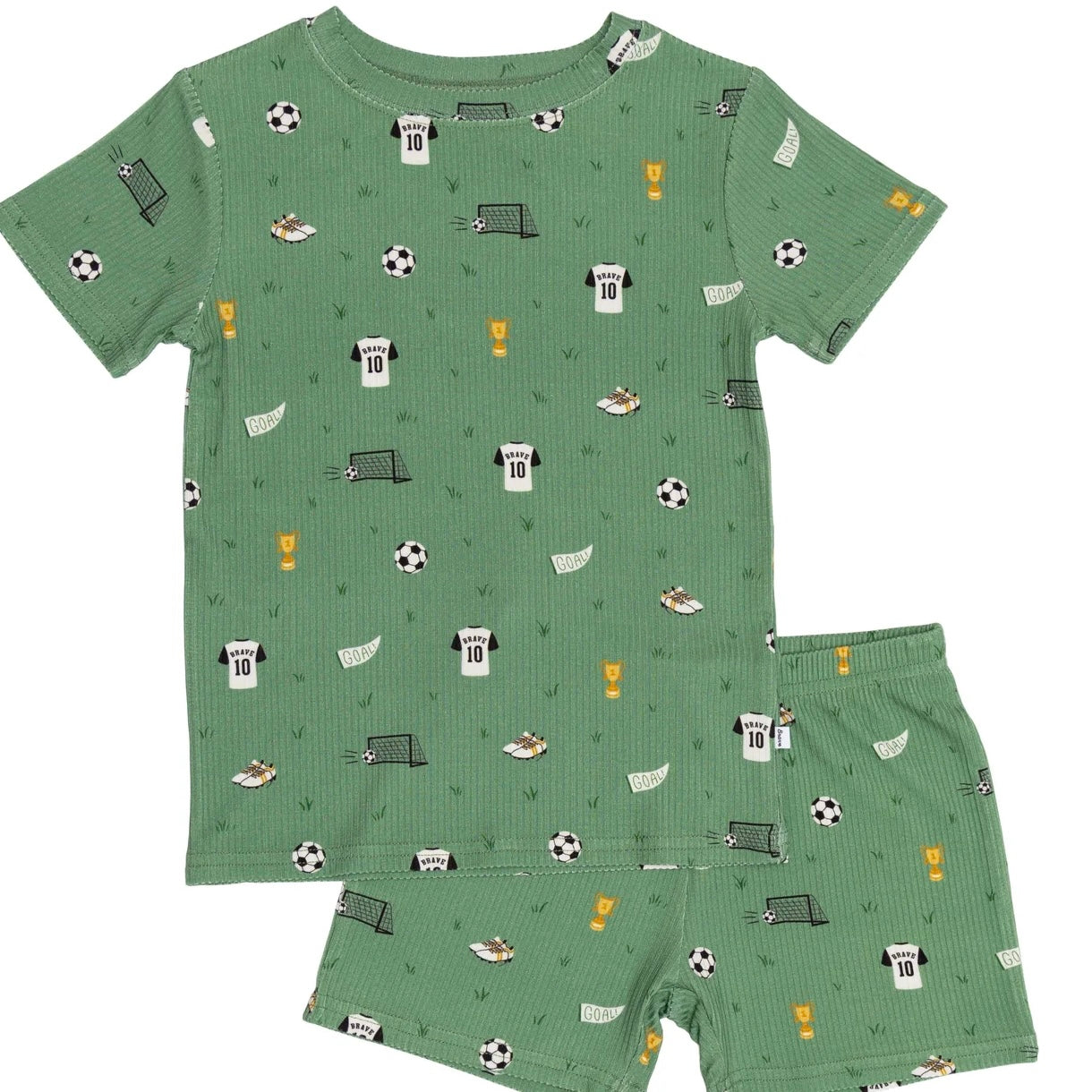 Soccer Small Ribbed Shorts Two-Piece Set