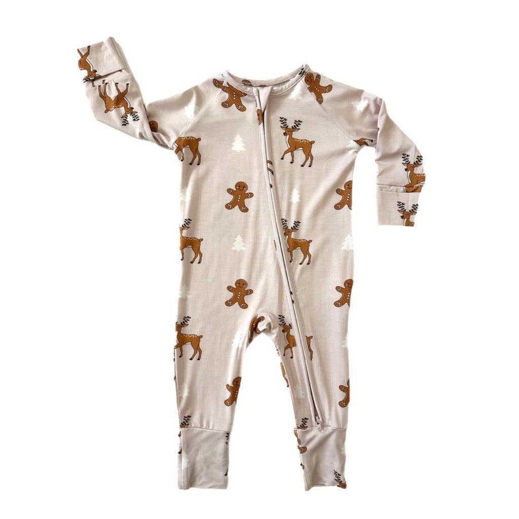 Run Run Rudolph Zip Up Bamboo Jammie