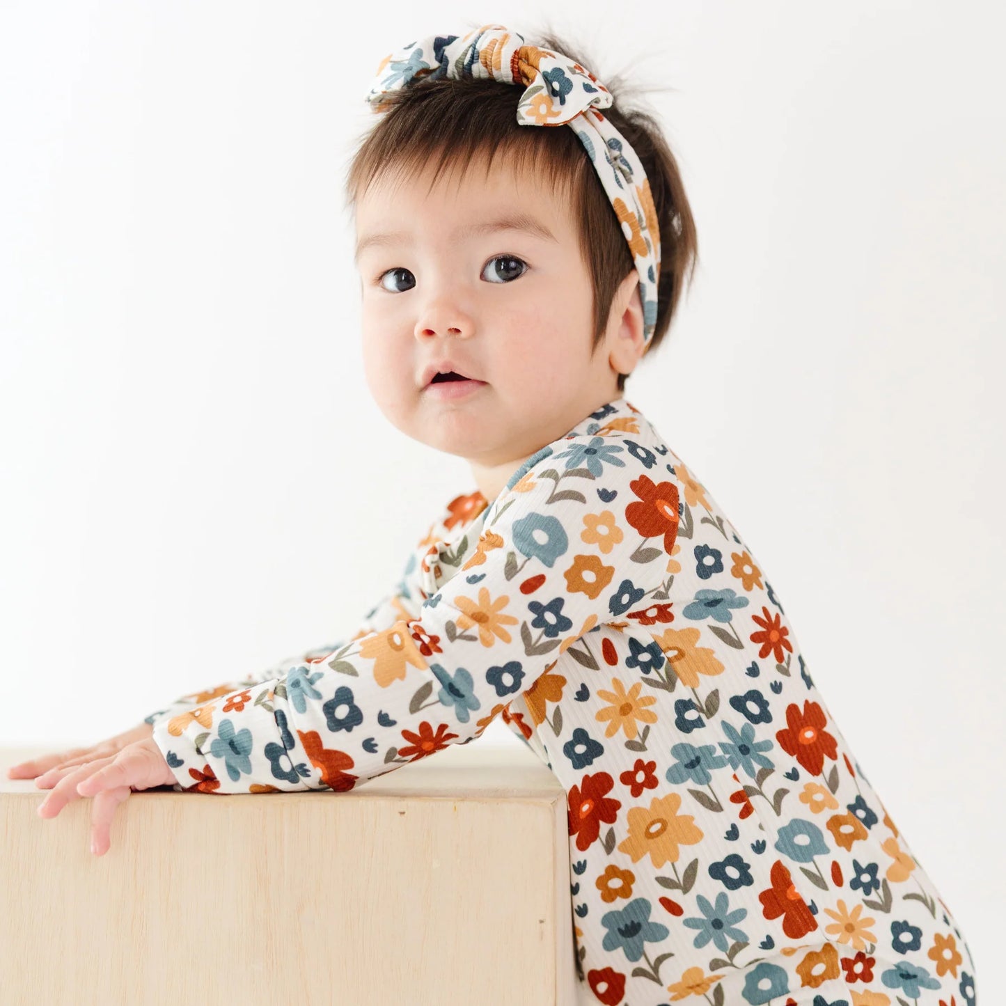 Autumn Meadow Small Ribbed Zip Romper