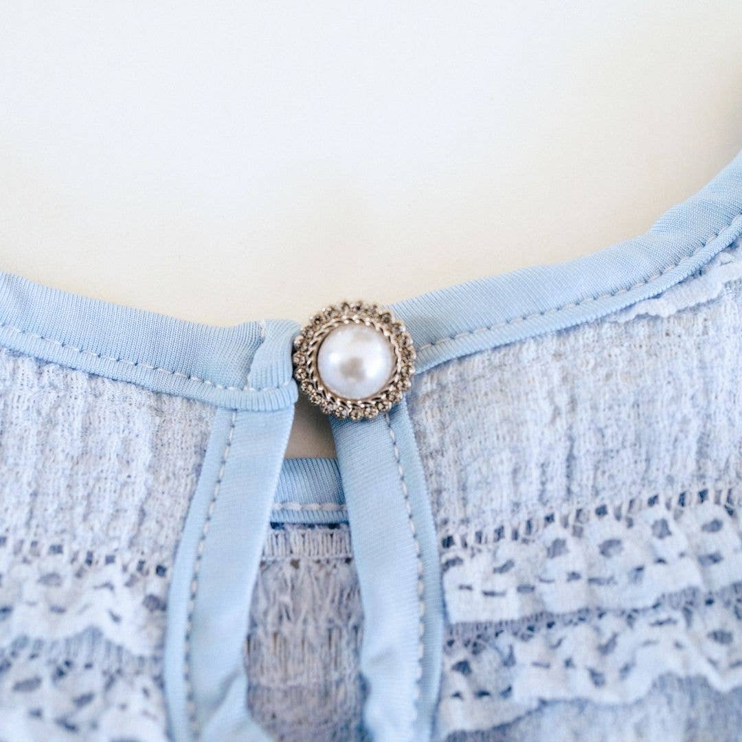 Ruffle Blue Pearl Onesie