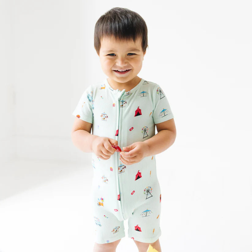 County Fair Small Ribbed Summer Zip Romper