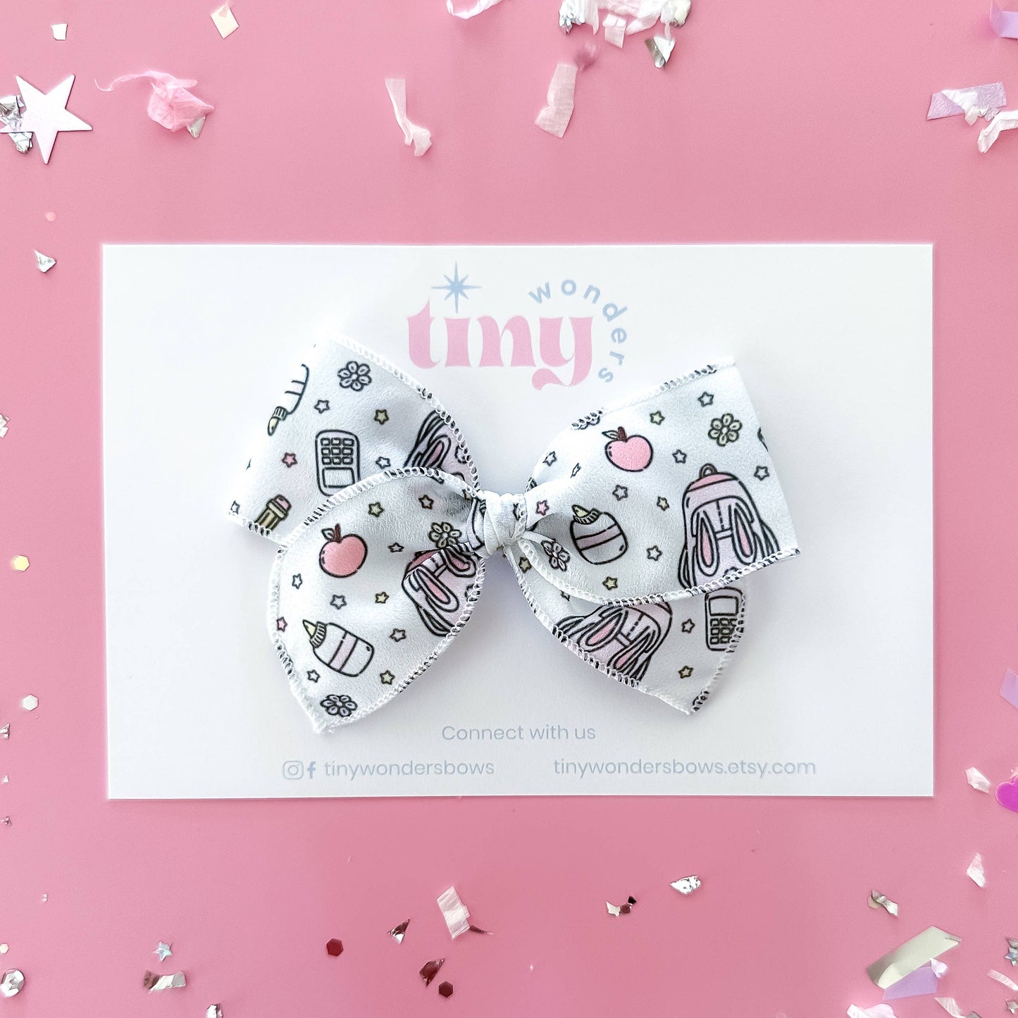 Cute School Supplies Hair Bow