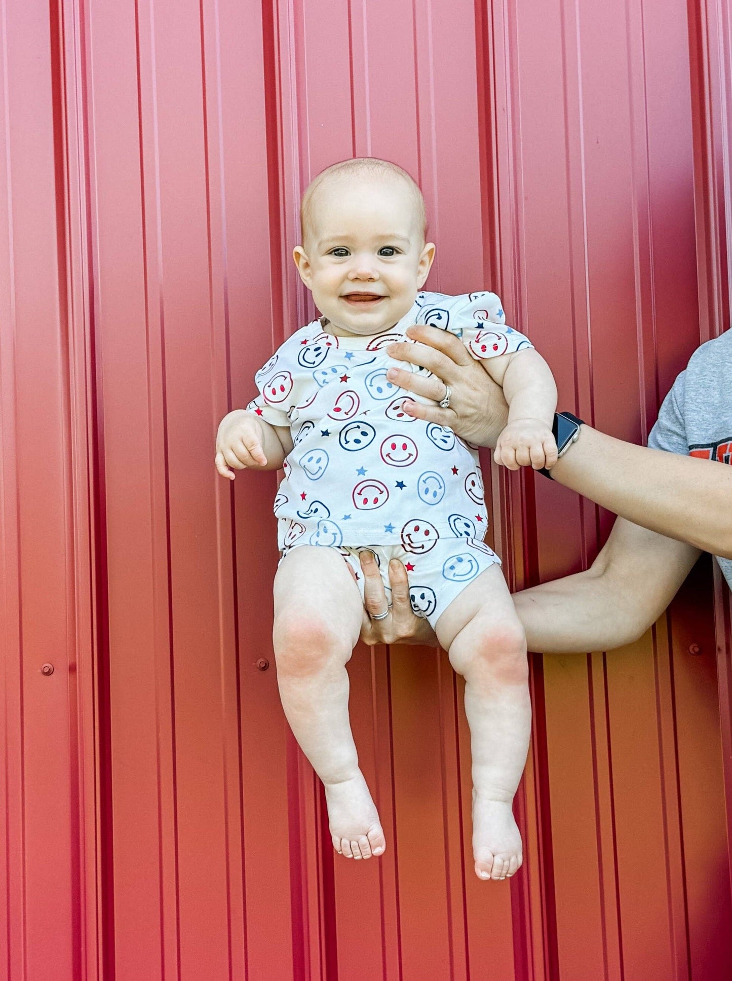 Burkie Baby Stars and Smileys Shorts Set