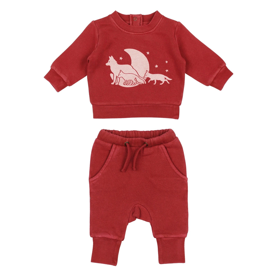 Cherry Fox Organic Sweatshirt & Jogger Set