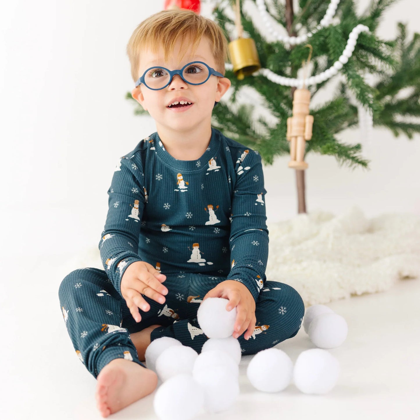 Snowmen Small Ribbed Two-Piece Set