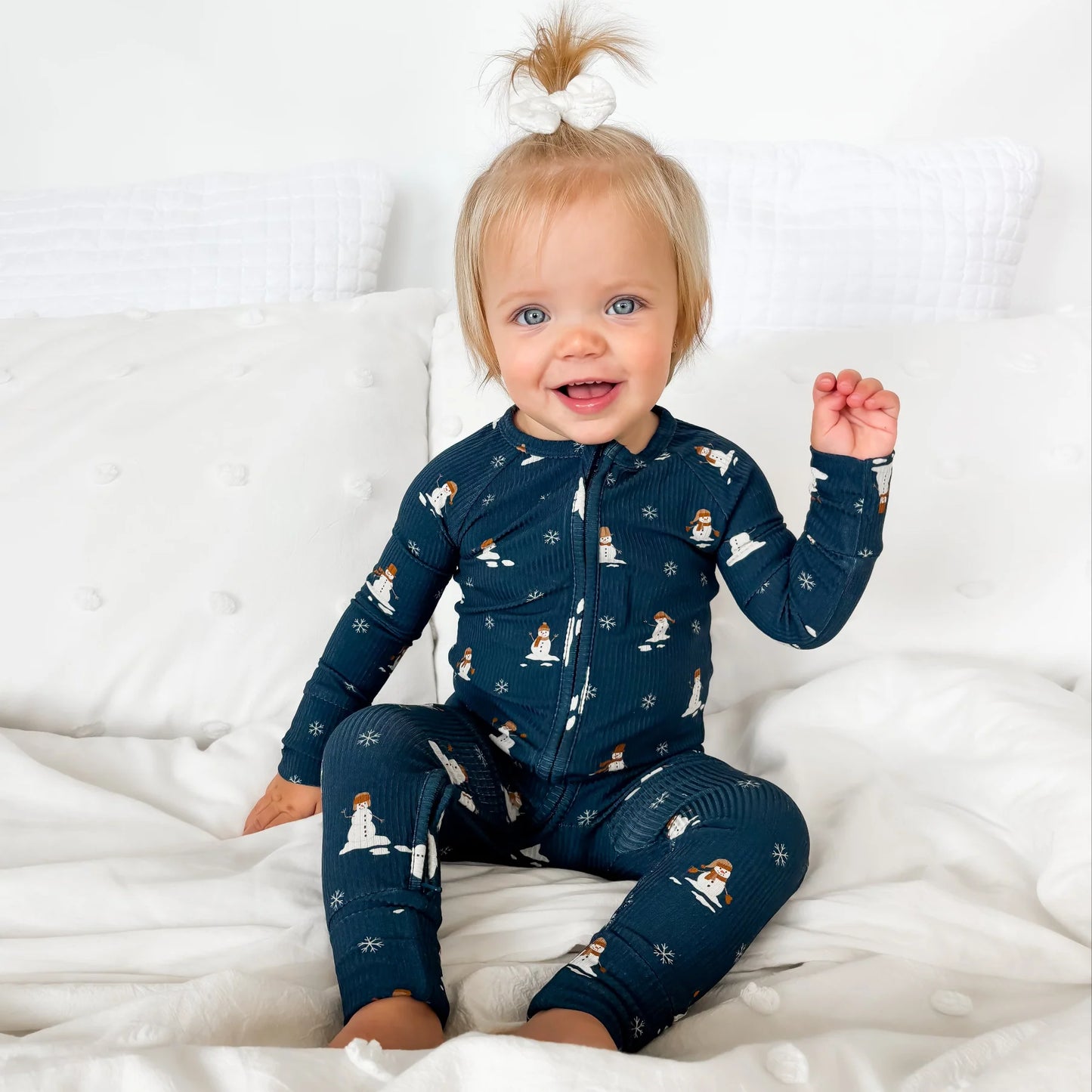 Snowmen Small Ribbed Zipped Romper
