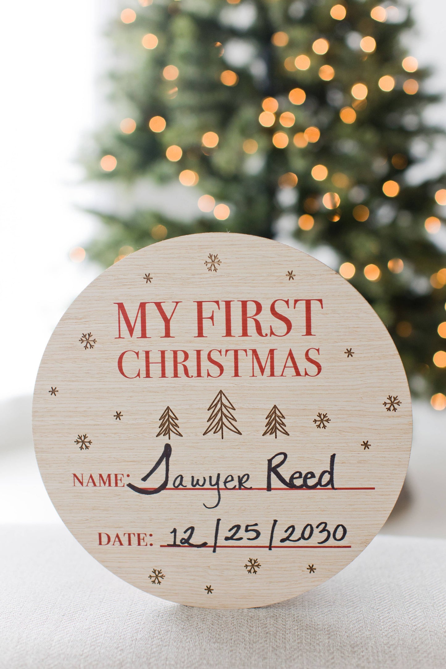 My First Christmas Wooden Holiday Photo Prop Sign