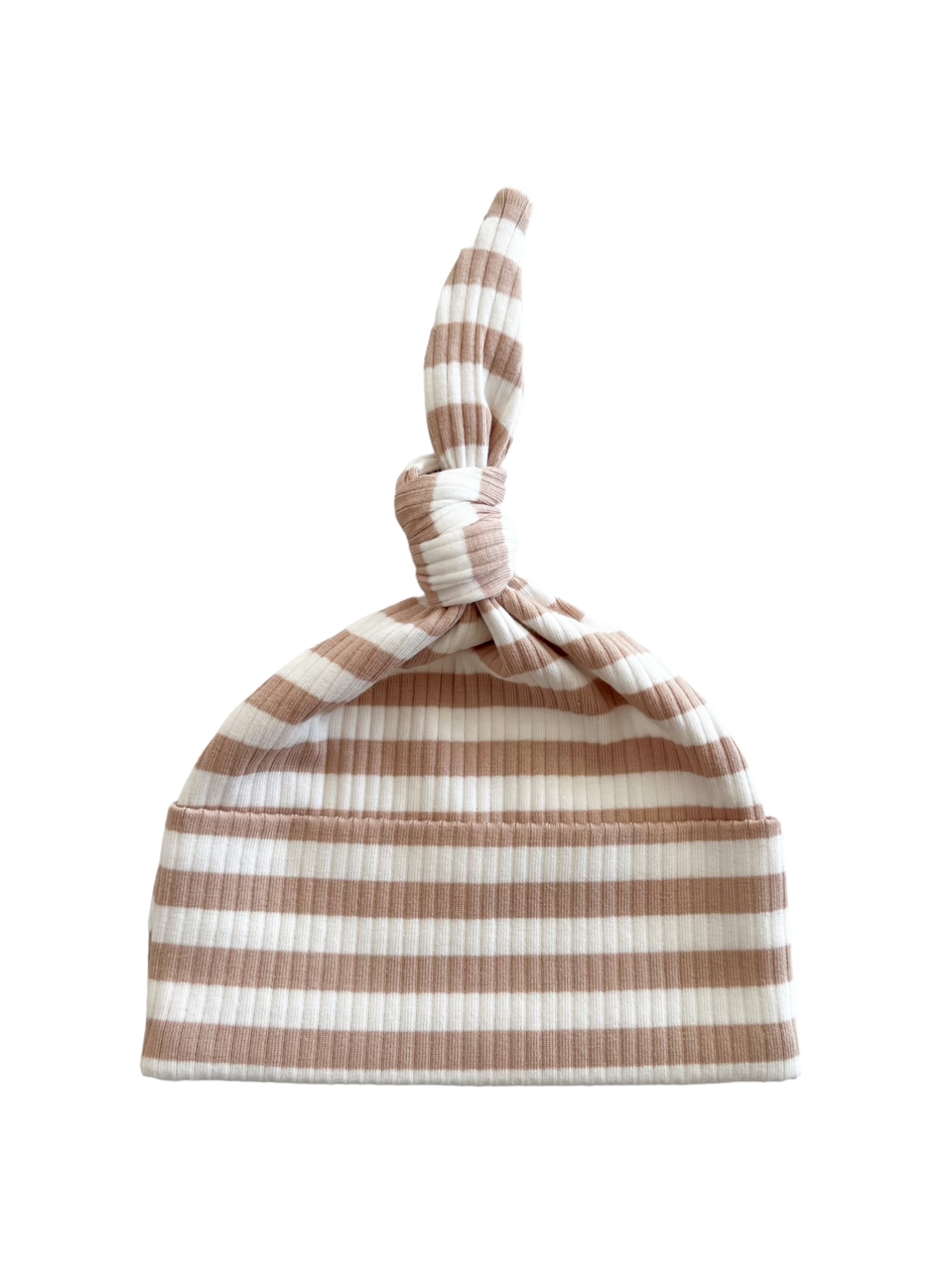 Tan Stripe / Organic Ribbed Beanie