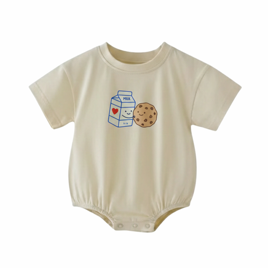 Milk & Cookies Organic Cotton Baby Bubble Romper