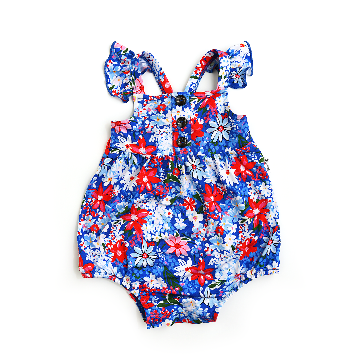 Presley Floral Button Bubble Bamboo Baby Outfit