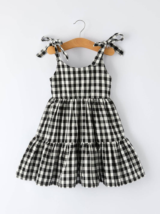 Plaid Girl Smocked Ruffle Dress