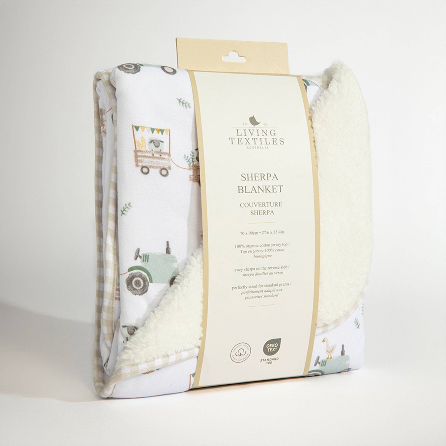 Tractor Ride Jersey Sherpa Blanket