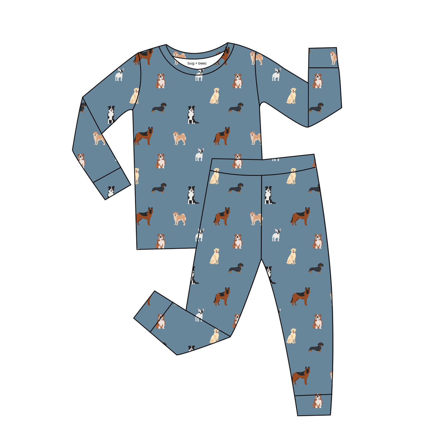 Bamboo 2-Piece Set - Blue Dog