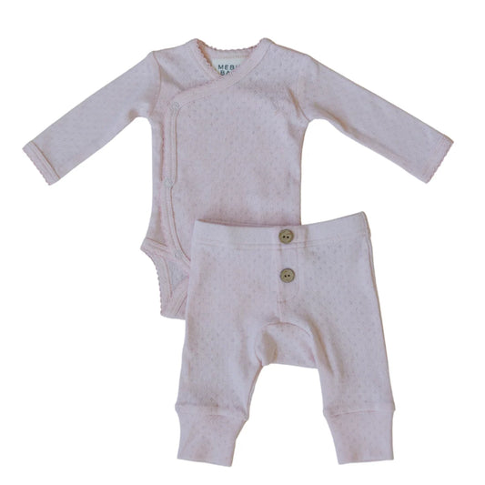 Pink Pointelle Layette Set