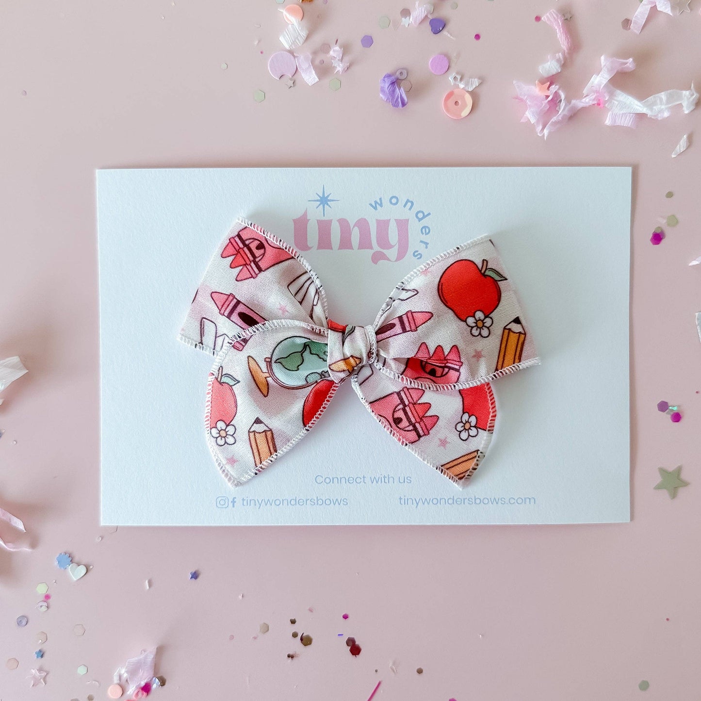 Globes and Apples Hair Bow