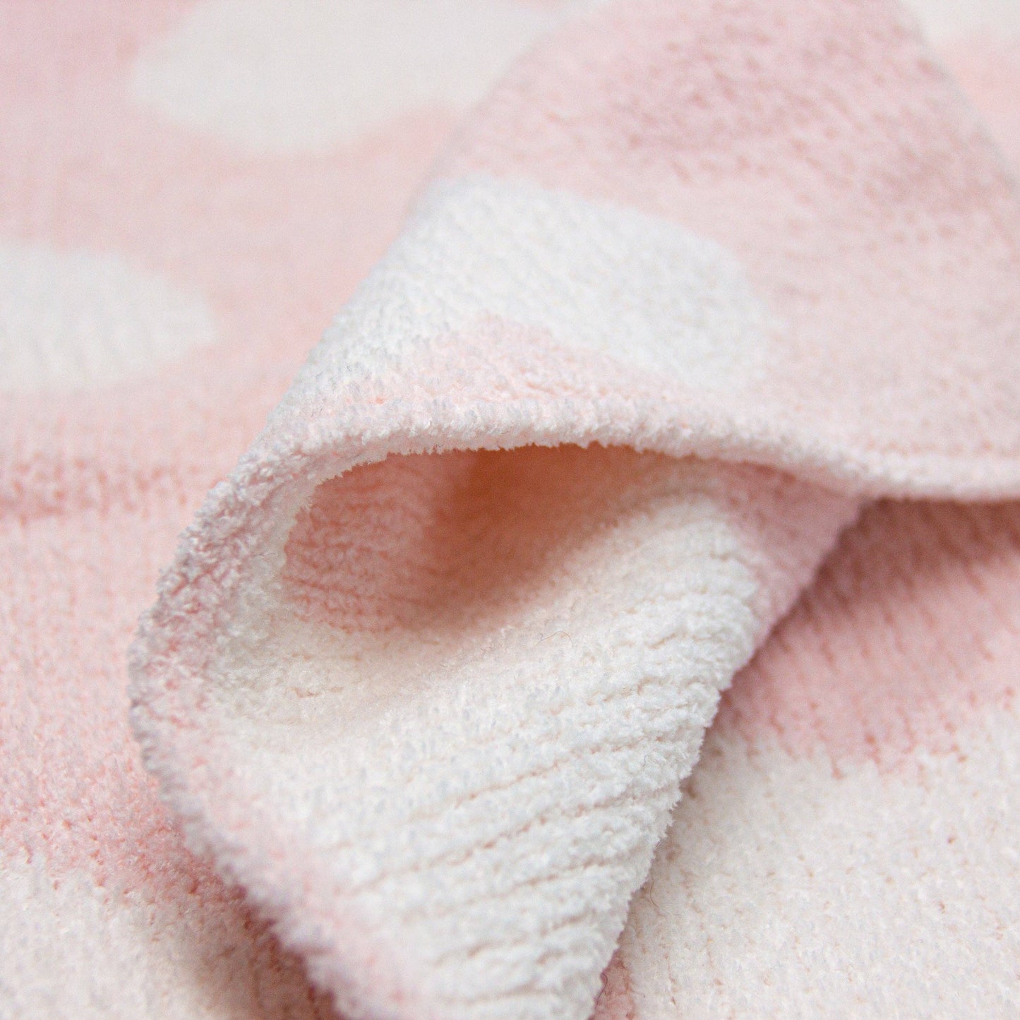 Pink Hearts Chenille Baby Blanket