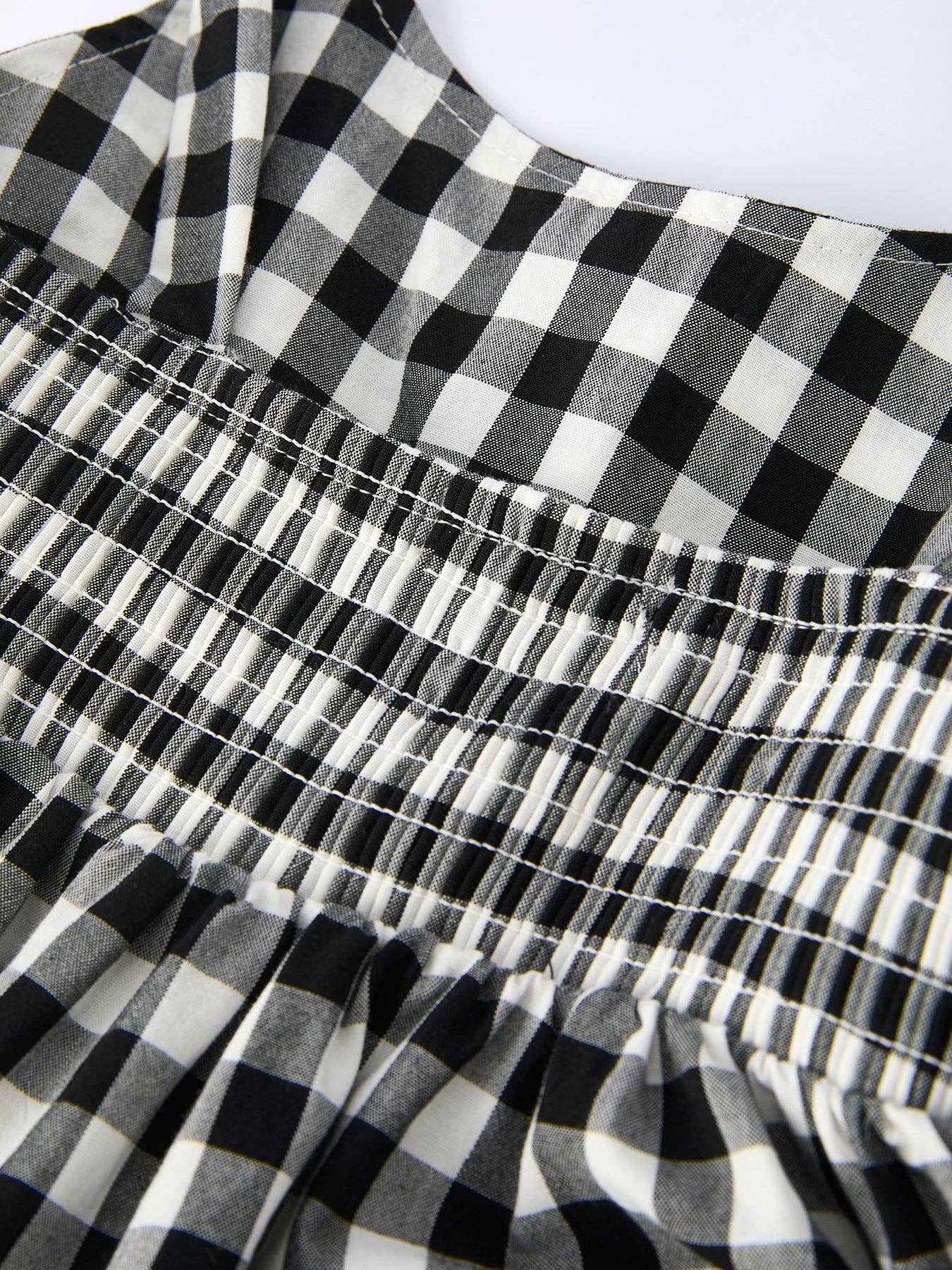 Plaid Girl Smocked Ruffle Dress
