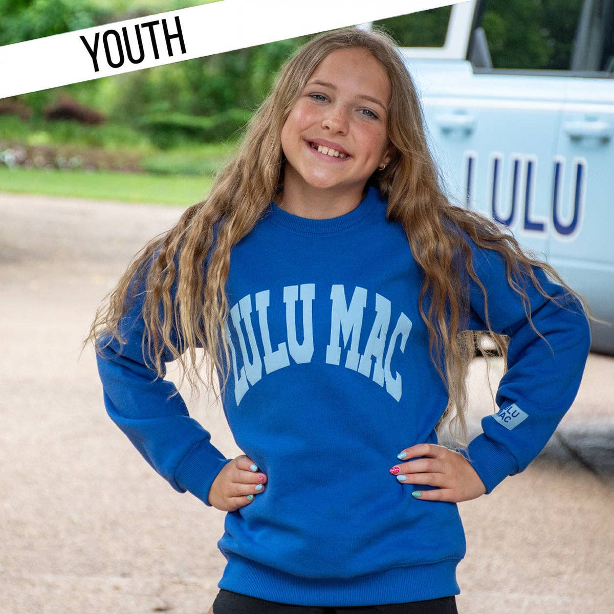 Lulu Mac Kids Royal/Light Blue Puff Sweatshirt