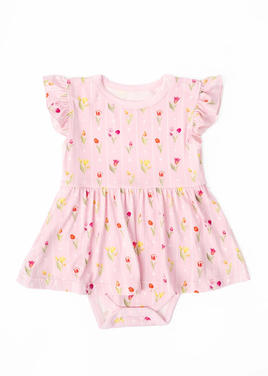Ann Christine Floral Flutter Dress