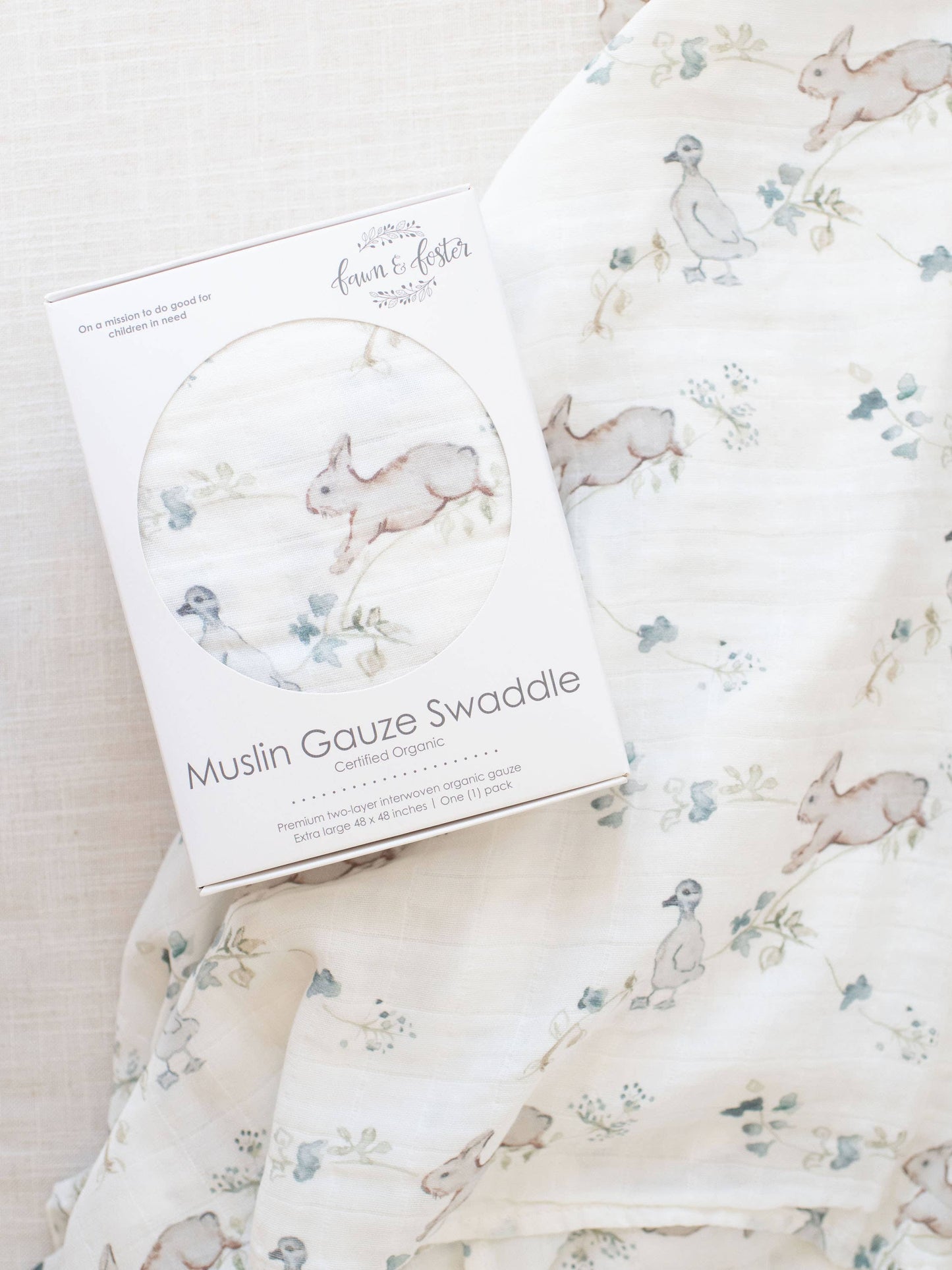 Organic Swaddle Receiving Blanket Ivy Hollow