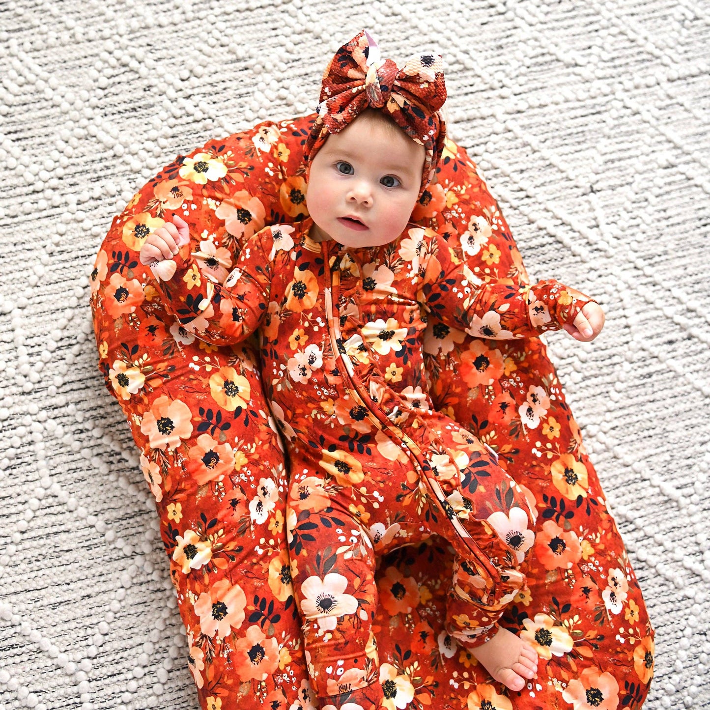 Auburn Ruffle Zip Bamboo Footie