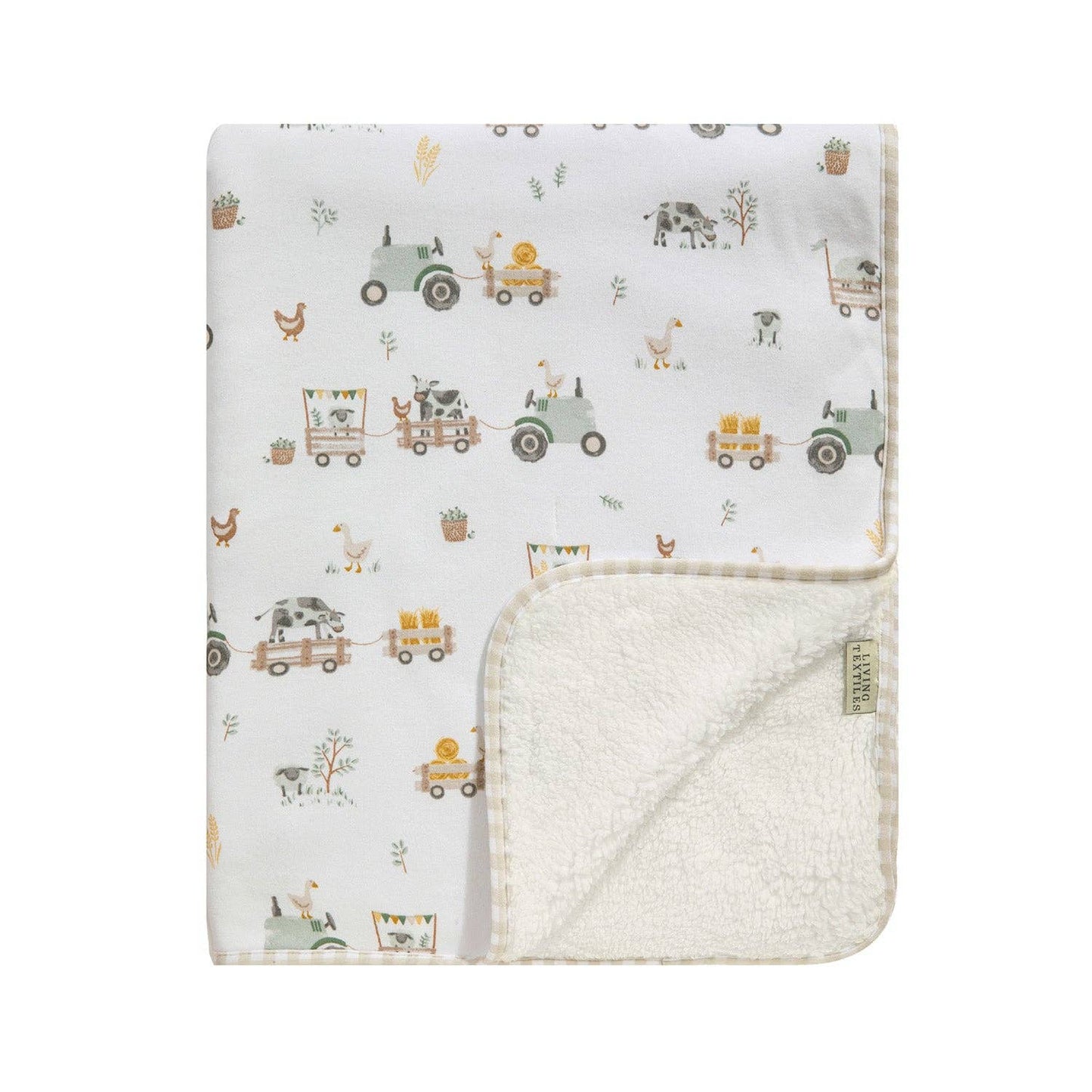 Tractor Ride Jersey Sherpa Blanket