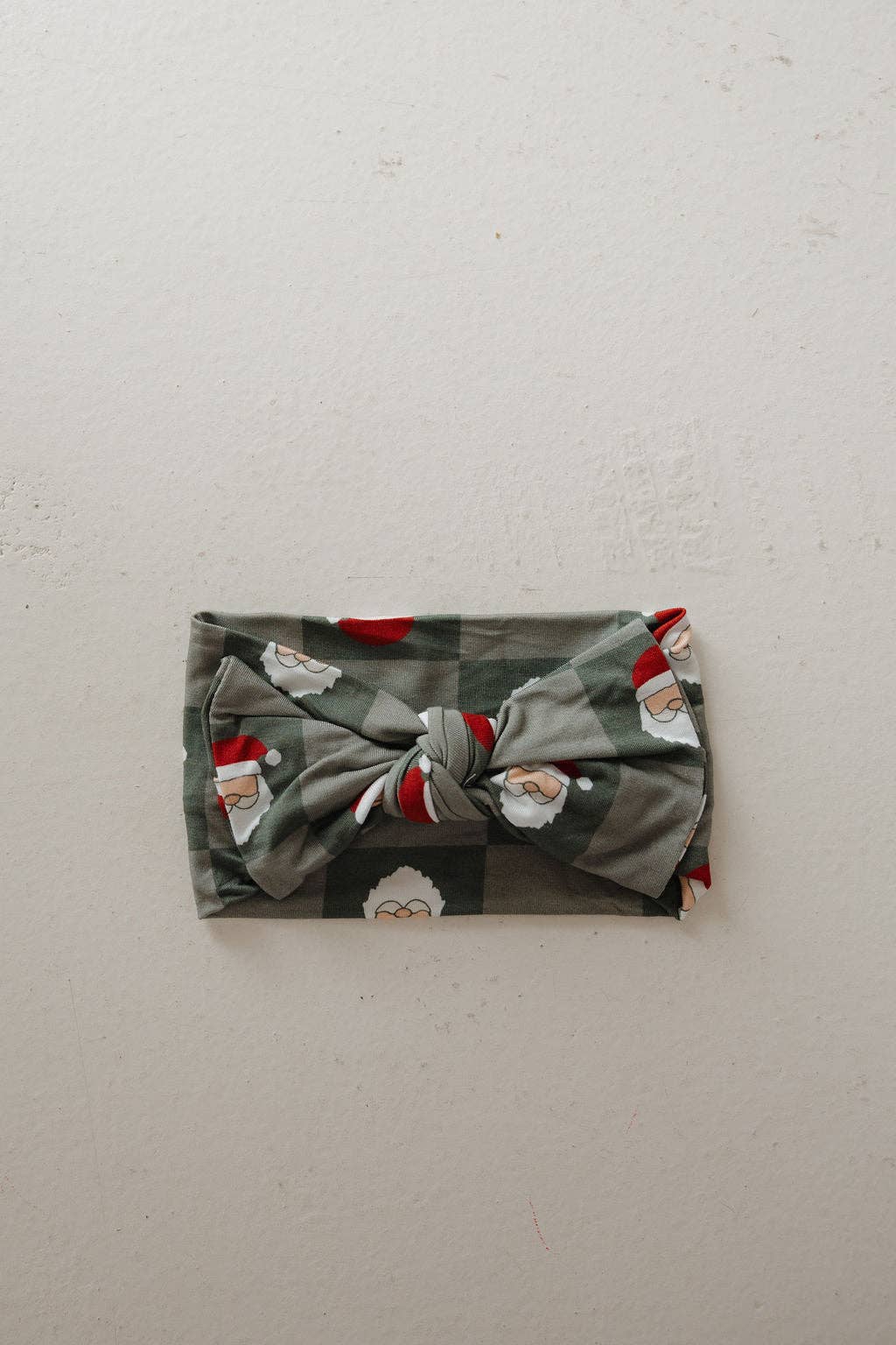 Santa Checkerboard Bamboo Head Wrap