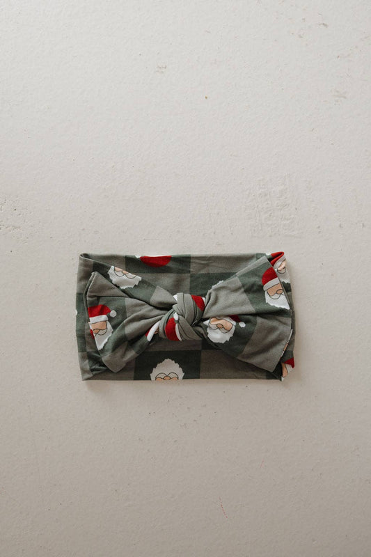 Santa Checkerboard Bamboo Head Wrap