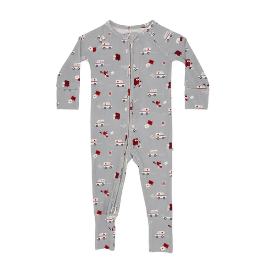 Cupid's Postal Service Small Ribbed Zip Romper