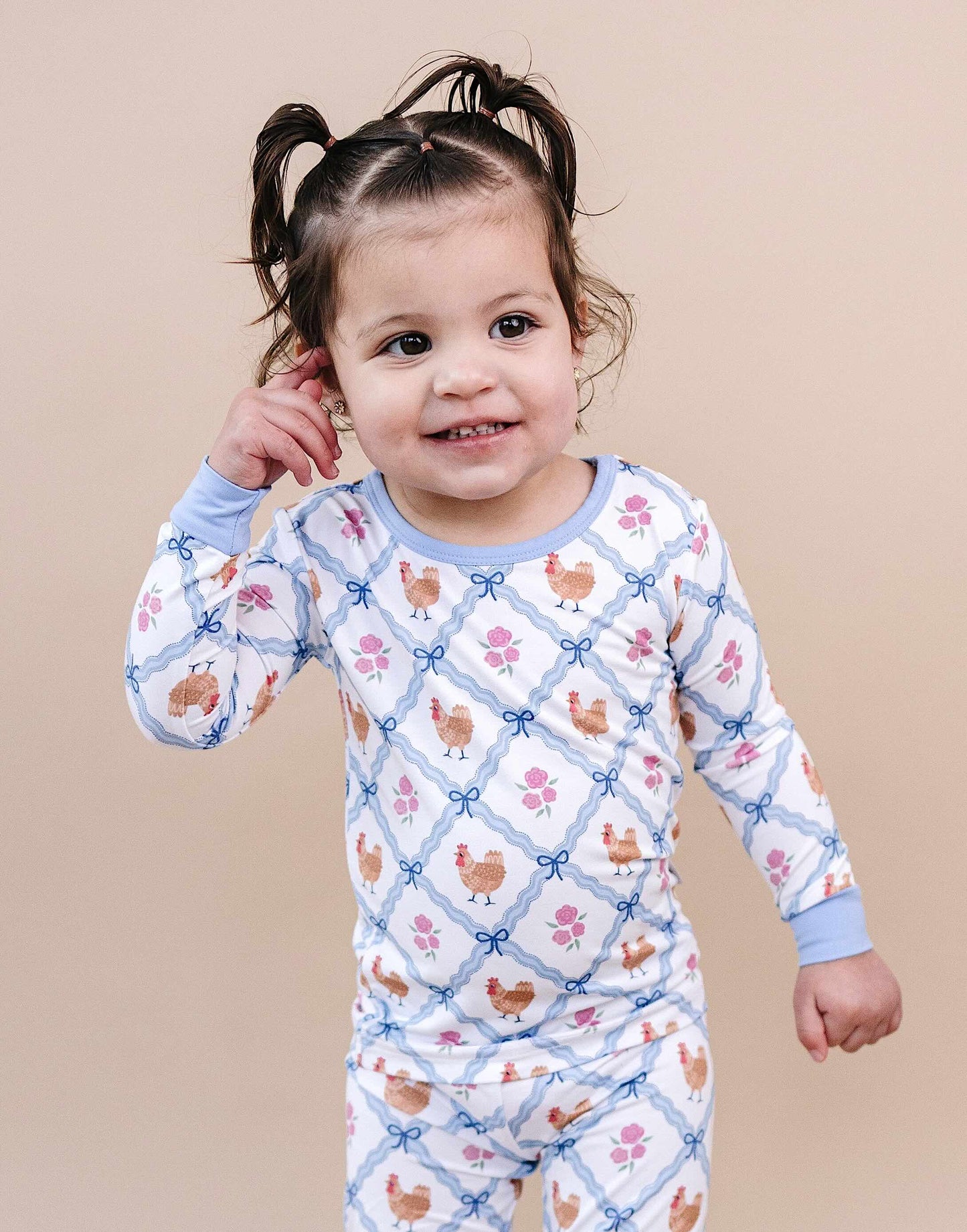 Chickens & Flowers Bamboo Two Piece Set