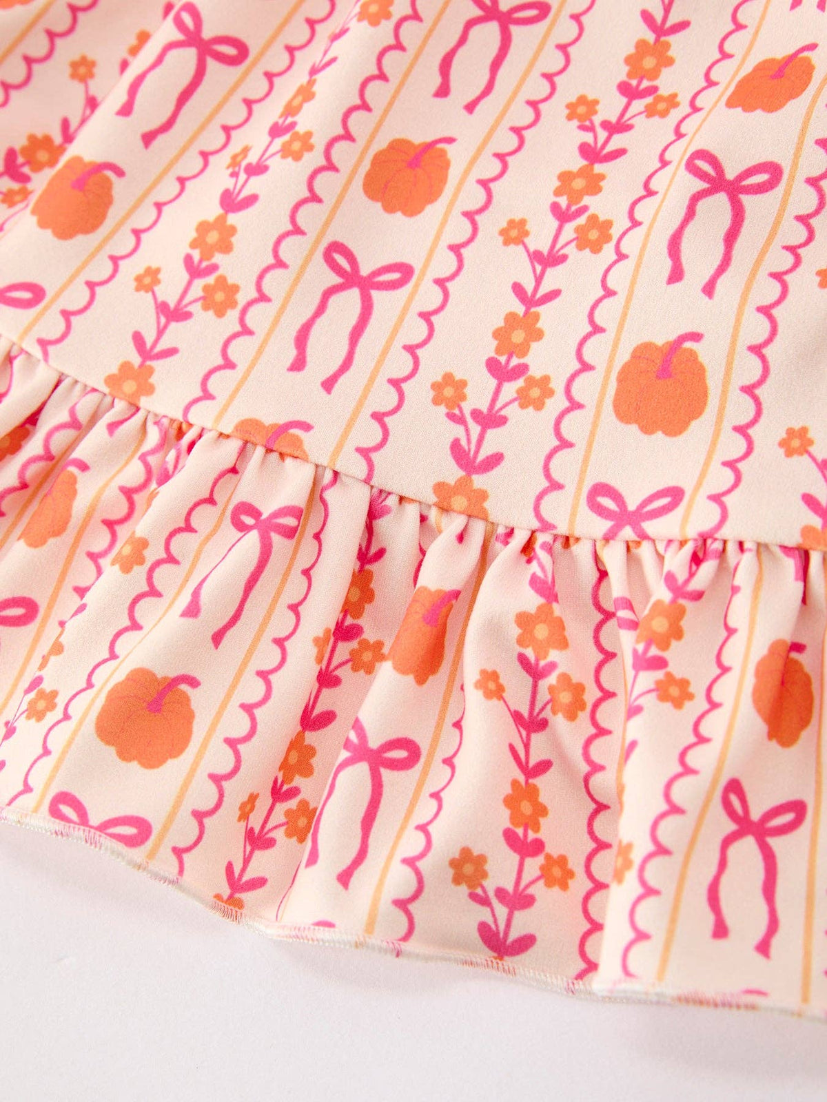 Pumpkin Bow Pocket Girls Dress