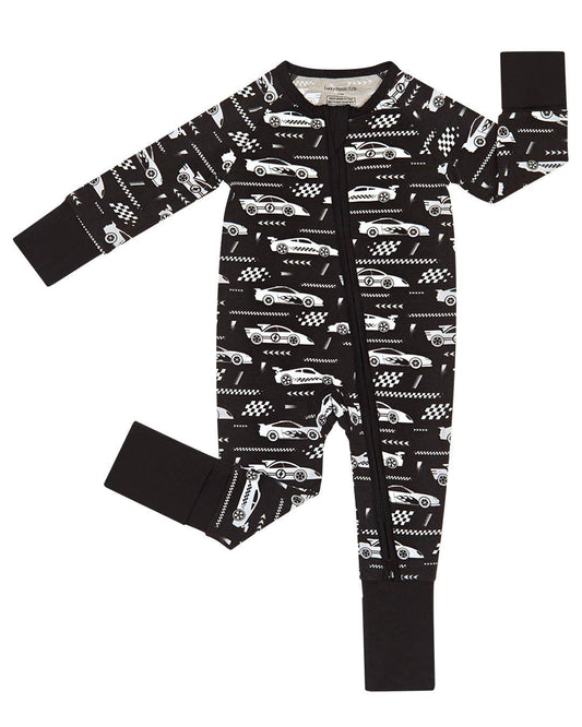 Race Cars Bamboo Zip Romper