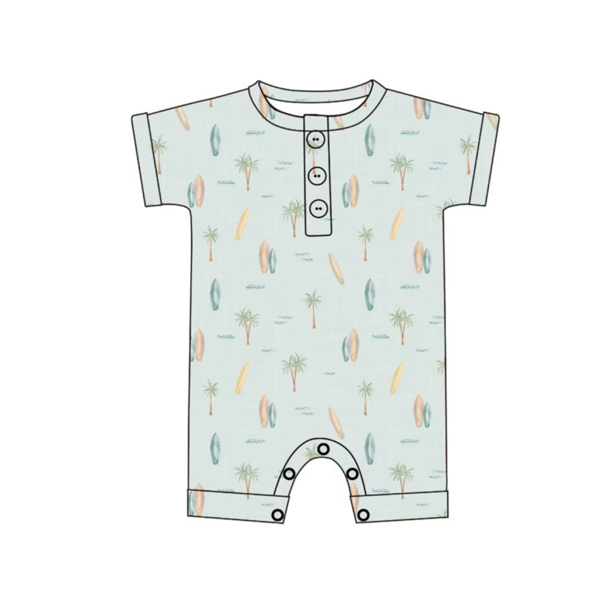 Bamboo Henley Shortie Surf