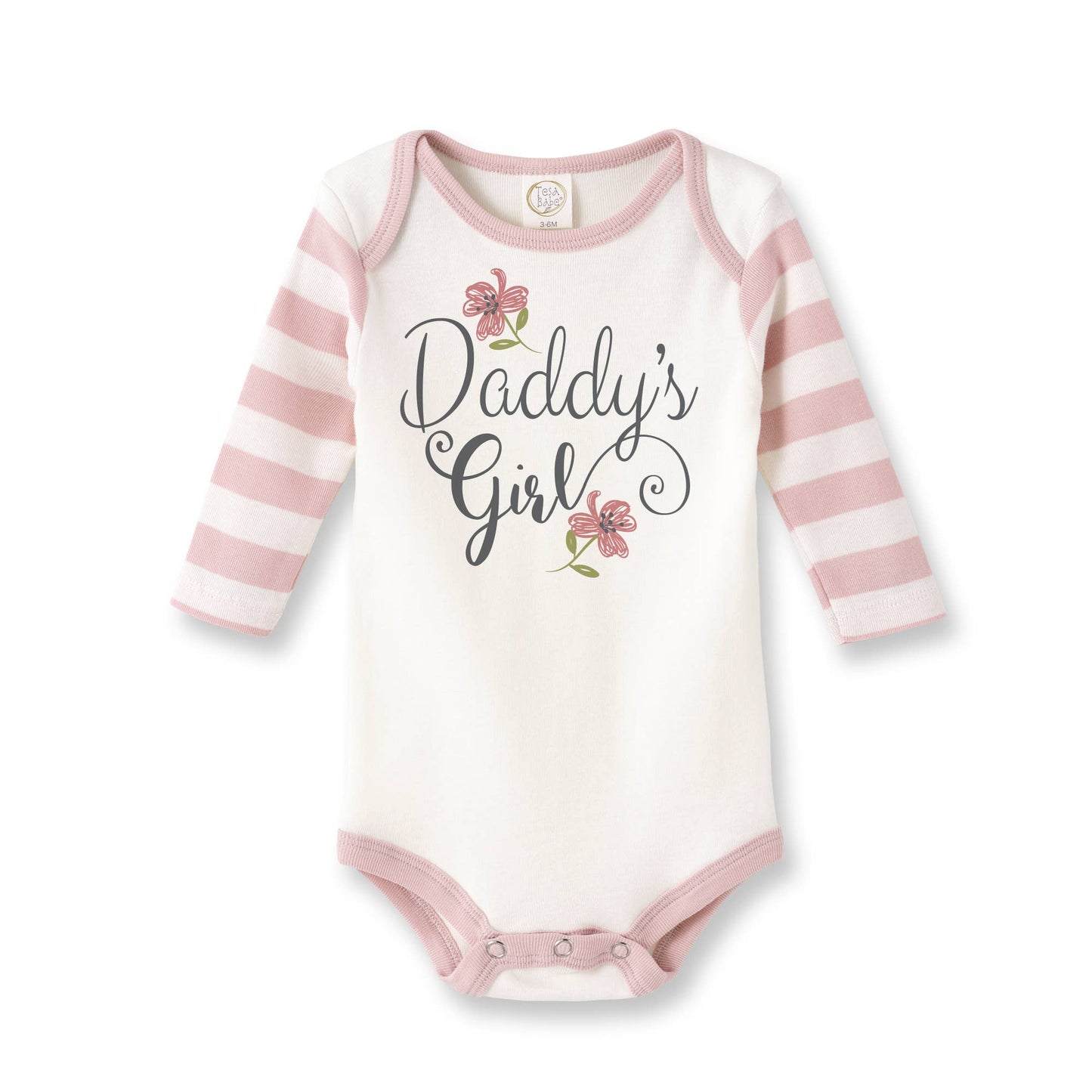 Daddy's Girl Pink Stripe Baby Girl Bodysuit