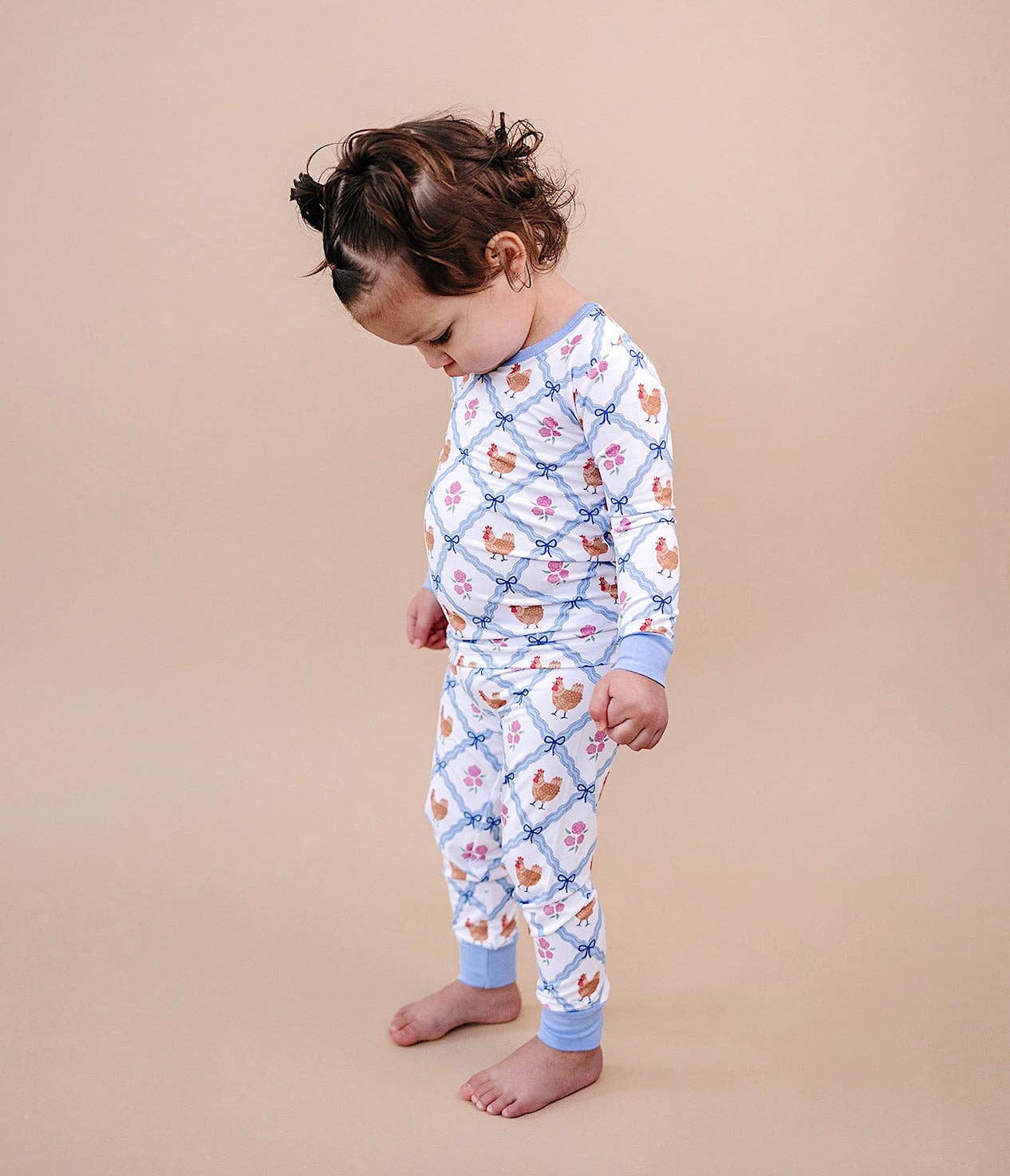 Chickens & Flowers Bamboo Two Piece Set