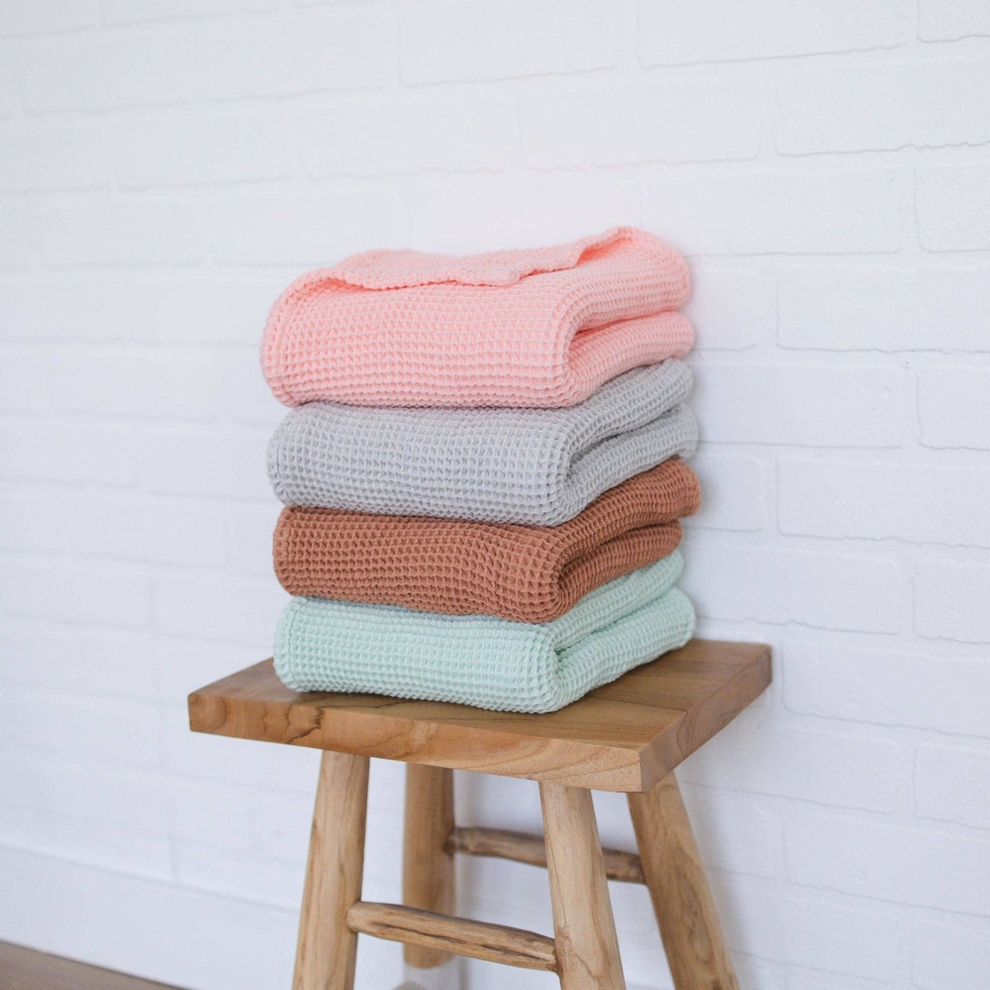 Cinnamon Waffle Bamboo Baby Blanket, 40"x40"- Soft Baby Swaddle Blanket Gender Neutral Baby Shower Gift