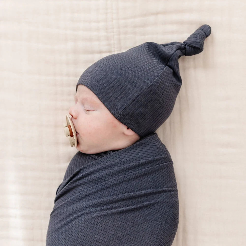 Hudson Ribbed Top Knot Hat